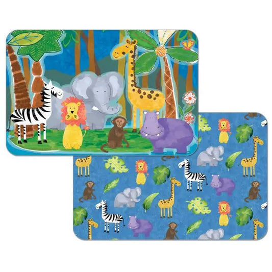 KIDS RECTANGULAR REVERSIBLE FLEXIBLE PLACEMATJUNGLE FRIENDS