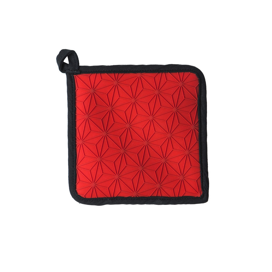 LODGE SILICONE AND FABRIC POTHOLDER/TRIVET RED