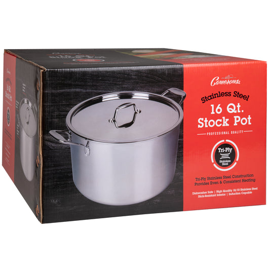 16 QUART TRI-PLY STAINLESS STEEL STOCKPOT W COVER