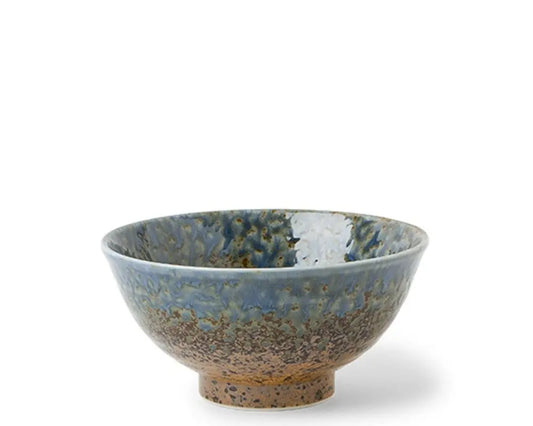 ASIAN BOWL BLUE AND BROWN 6"