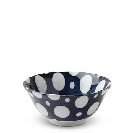 ASIAN BOWL WHITE DOTS 5.75"