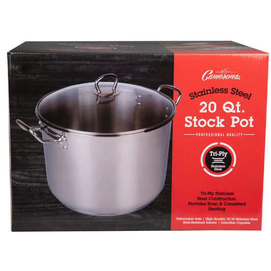 20 QUART TRI-PLY STAINLESS STEEL STOCKPOT W COVER