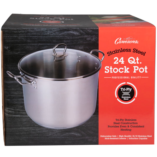 24 QUART TRI-PLY STAINLESS STEEL STOCKPOT W COVER