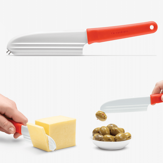 KNIBBLE LITE CHEESE KNIFE FORK RED