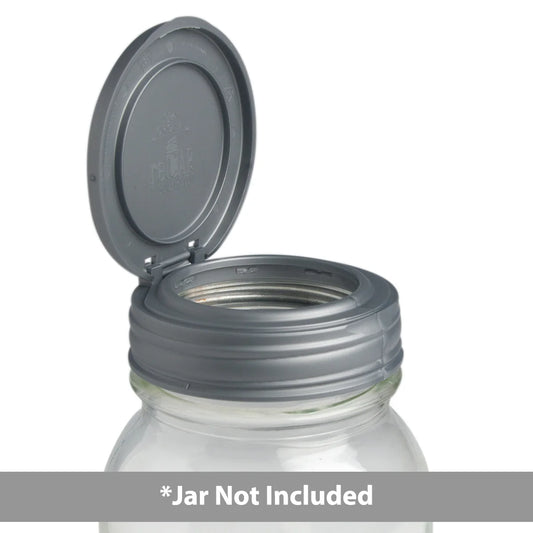 MASON JAR FLIP CAP REGULAR MOUTH SILVER