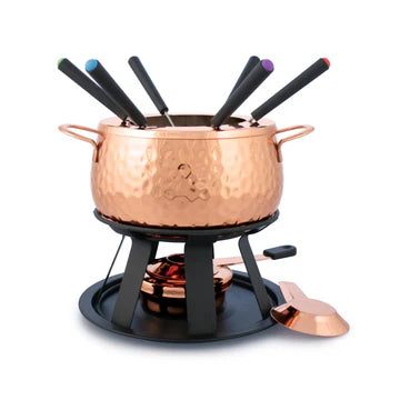 BIEL FONDUE SET 11 PC COPPER