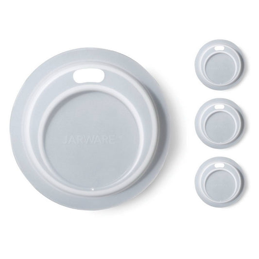 SILICONE DRINK LID S/4 TRANSLUCENT WHITE 2.75 INCH