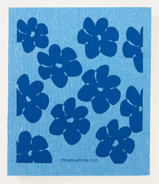 BLUE FLOWER POWER SWEDISH DISHCLOTH