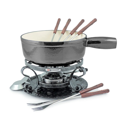 LUGANO FONDUE SET 9PC METALLIC BLK