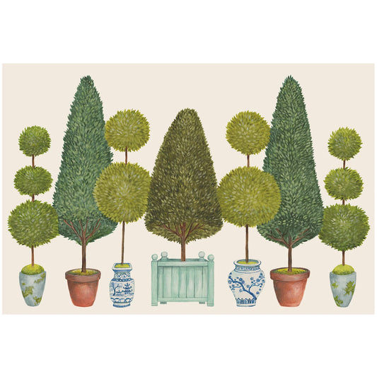 PAPER PLACEMATS TOPIARY GARDEN 24PK