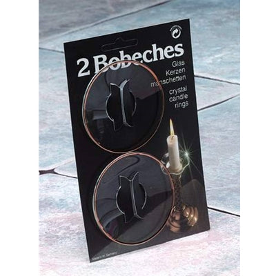 GLASS BOBECHES GOLD RIM 2 PK