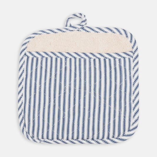 METRO STRIPE TERRY LINED POT MITT BLUE