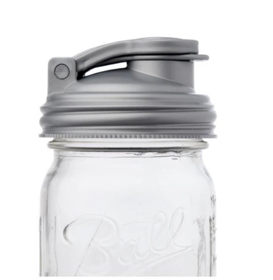 RECAP LID POUR CARRY W/LOOP REGULAR MOUTH- SILVER