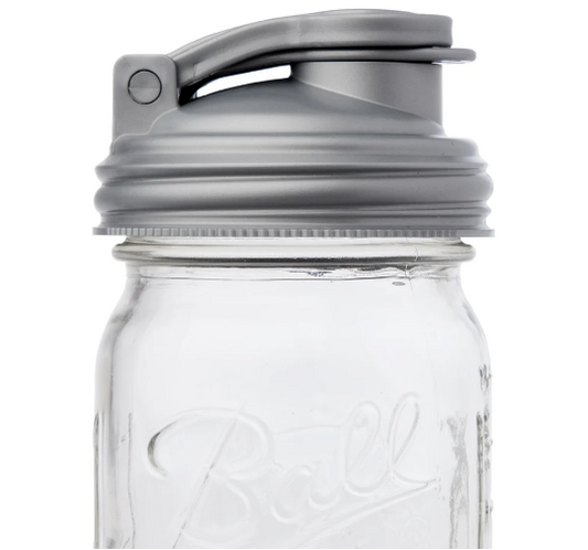 RECAP LID POUR CARRY W/LOOP WIDE MOUTH- SILVER