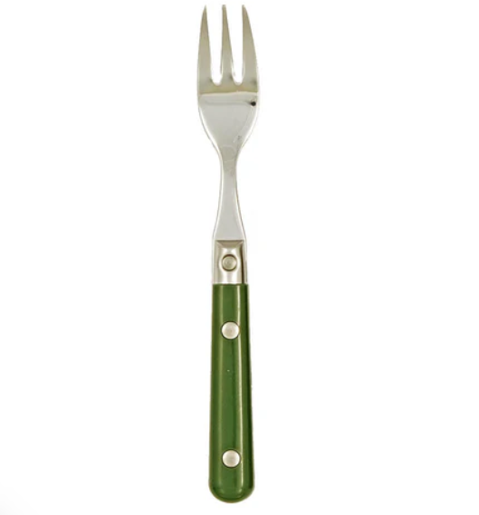 COLORED HANDLE COCKTAIL FORK GREEN