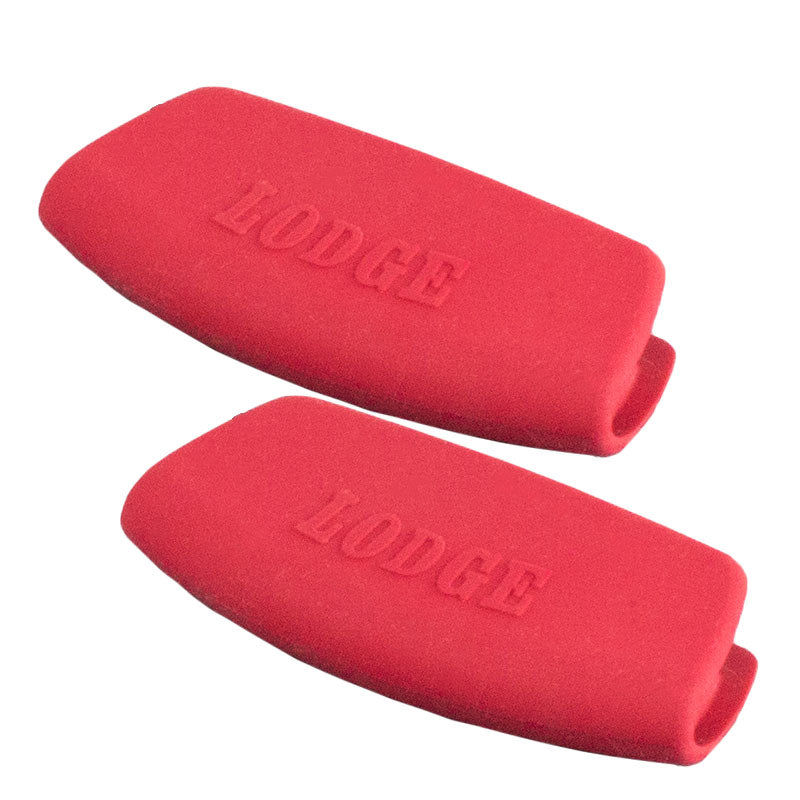 LODGE SILICONE BAKEWARE GRIPS RED SET OF 2