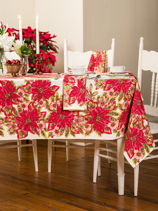 APRIL CORNELL TABLECLOTH POINSETTIA 60X90