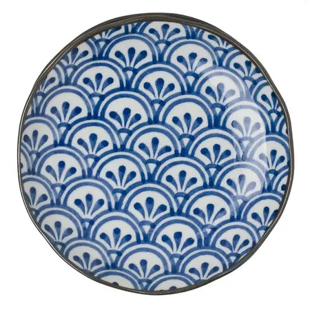 ASIAN PLATE BL/WH HANA SEIGAH 6"