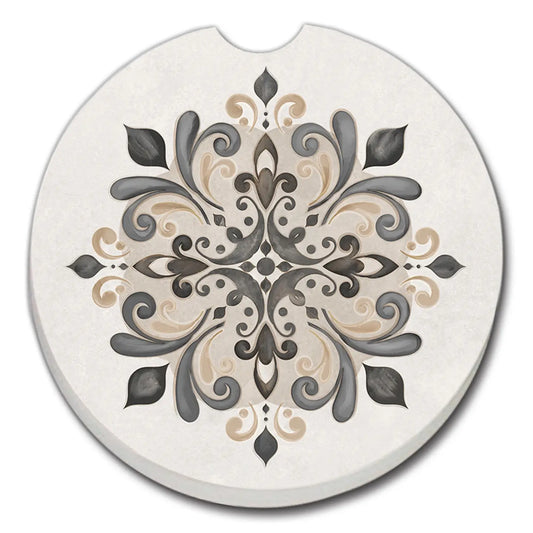 ABSORBENT CAR COASTER NEUTRAL MANDALA