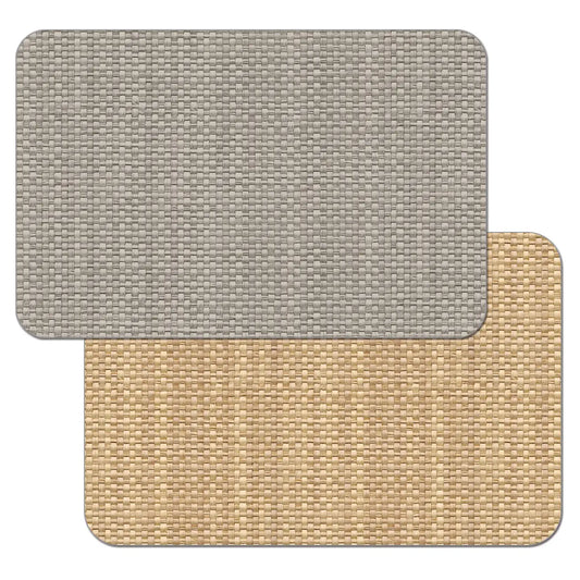 RECTANGULAR REVERSIBLE FLEXIBLE PLACEMAT BASKET WEAVE TAUPE/NATURAL