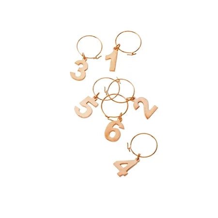 COPPER WINE CHARMS SET 6