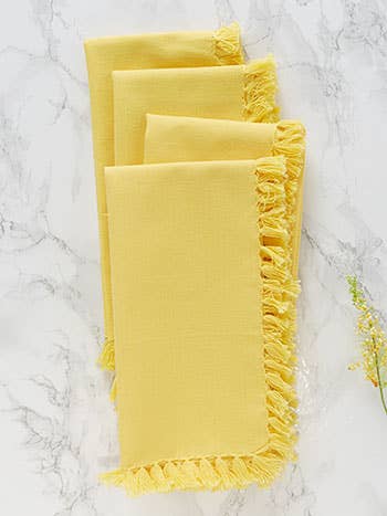 APRIL CORNELL ESSENTIAL  NAPKINS SET OF 4 YELLOW