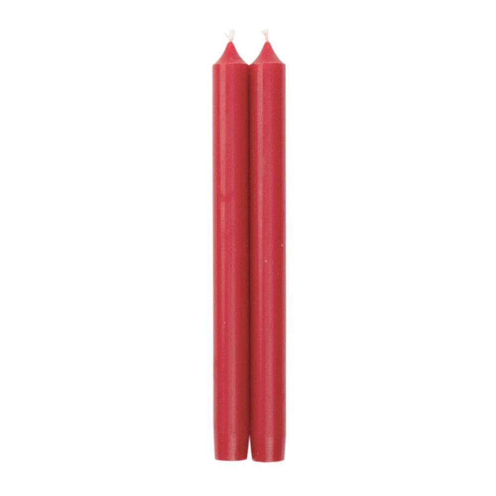 STRAIGHT TAPER CANDLE 10" RED