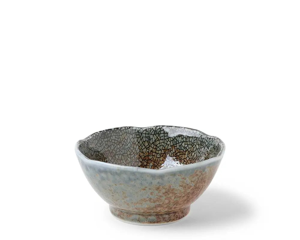 ASIAN SAUCE DISH BLUE/SAND CRACKLE 3.5"