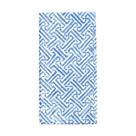 COTTON NAPKIN FRETWORK BLUE/WHITE