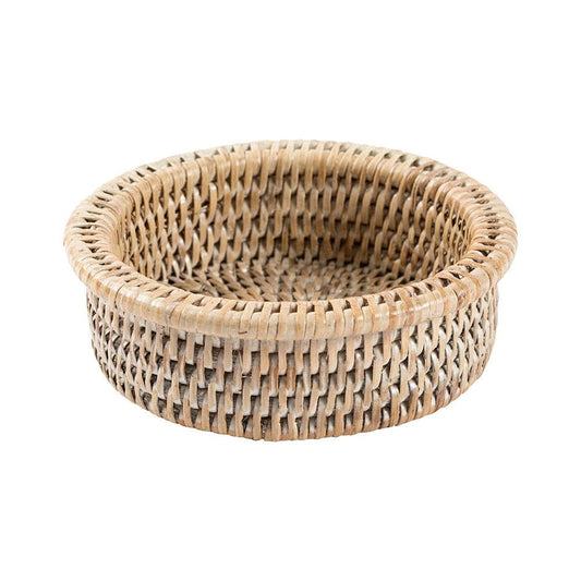 RATTAN WINE HOLDER WHITE WASH