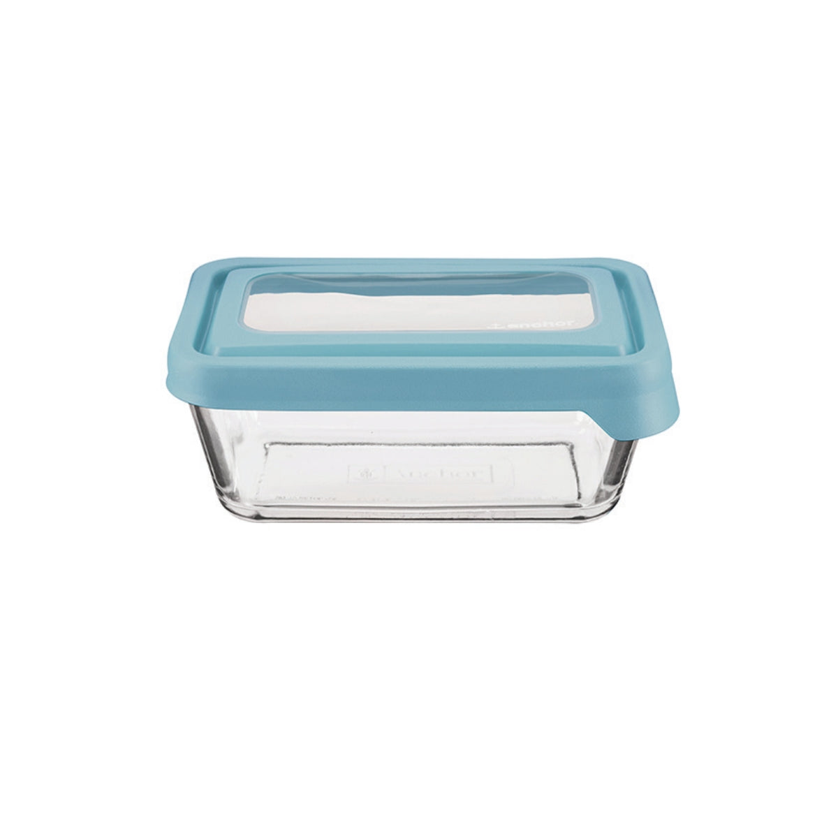 GLASS STORAGE RECTANGLE 4.75 CUP MINERAL BLUE