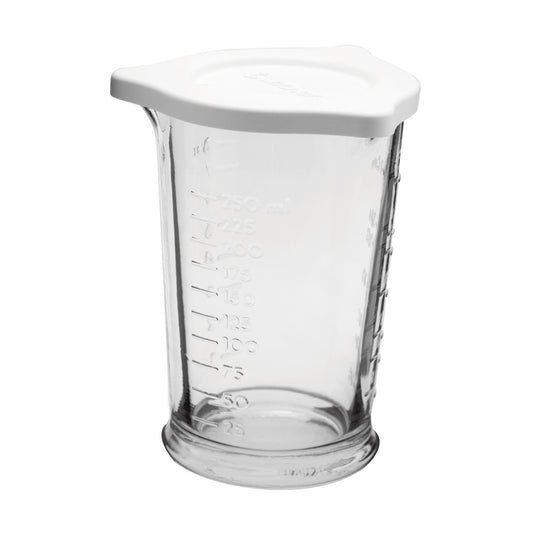 TRIPLE POUR MEASURING GLASS W/ LID 8 OZ