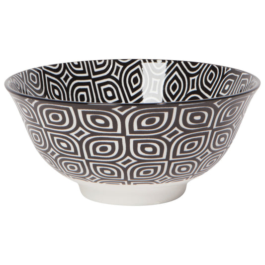 ASIAN BOWL BLACK /WHITE GEO 6"