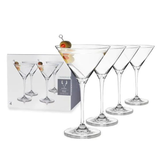 VISKI MARTINI GLASS 7 OZ BOX SET/4