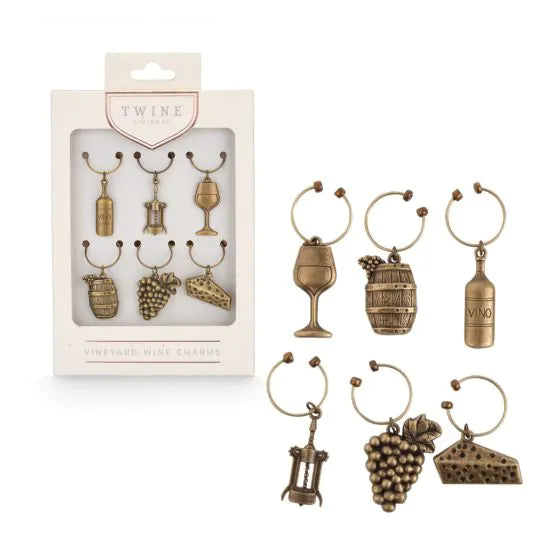 VINEYARD WINE CHARMS SET OF 6