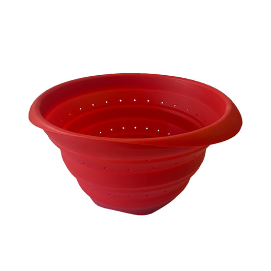 SILICONE COLLAPSIBLE COLANDER 4 QT RED