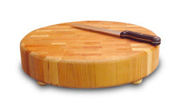 ROUND SLAB GRAIN CHOPPING BLOCK W/FEET