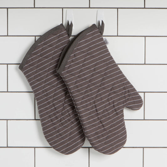 SUPERIOR OVEN MITT PINSTRIPE CHARCOAL