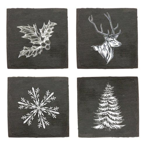 TRUE HOLIDAY SLATE COASTERS