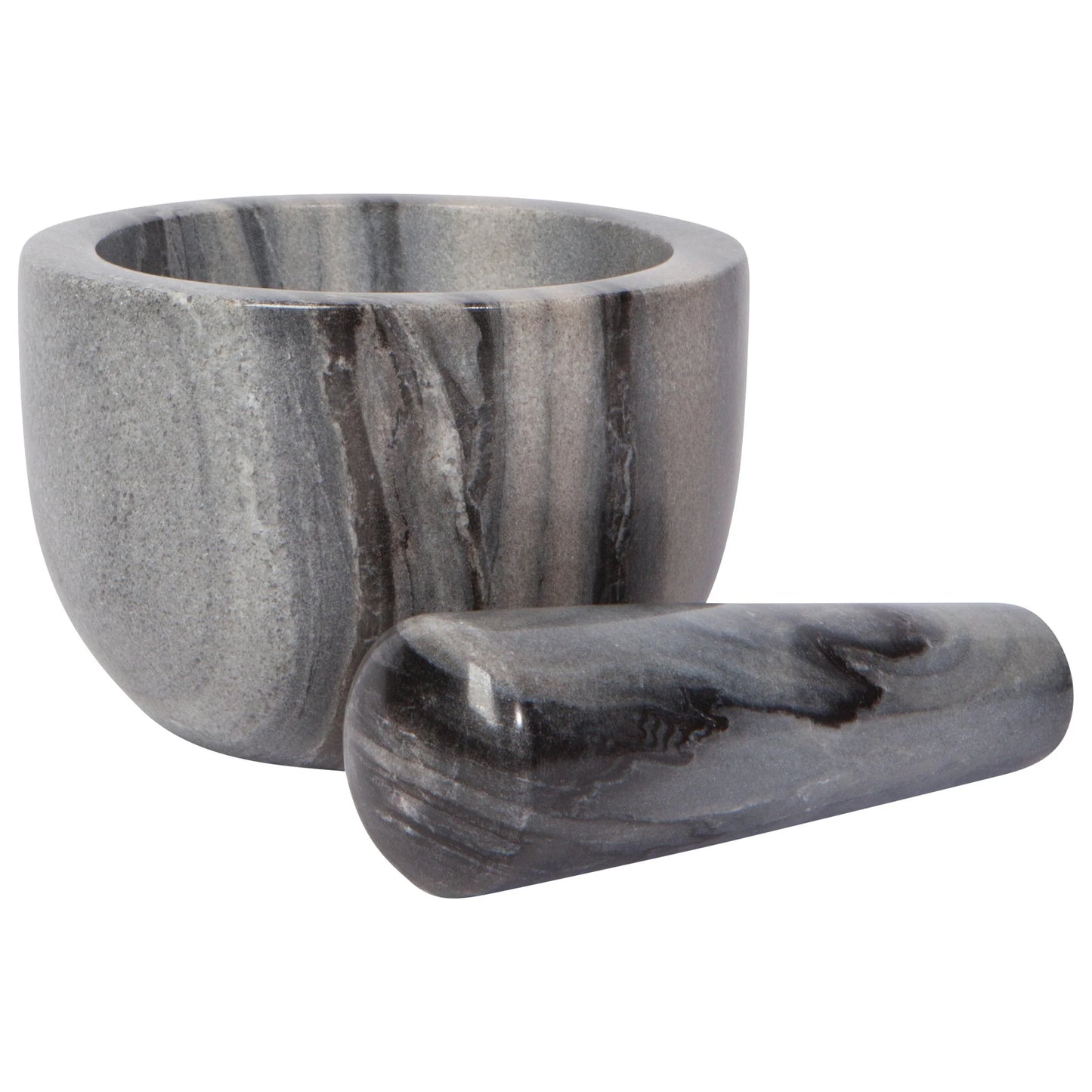 MARBLE MORTAR AND PESTLE SLATE